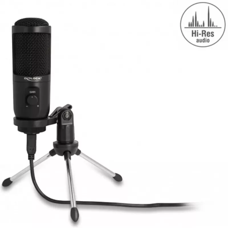 Delock - mikrofón - USB - čierny (66832)