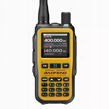 Ručná vysielačka Baofeng Walkie-Talkie UV-5R Mini s funkciou nabíjania USB-C, Bluetooth, VHF/UHF, 5 W, 1600 mAh, oranžová