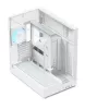 APNX skriňa typu tower V2 — biela, 3x tvrdené sklenené panely