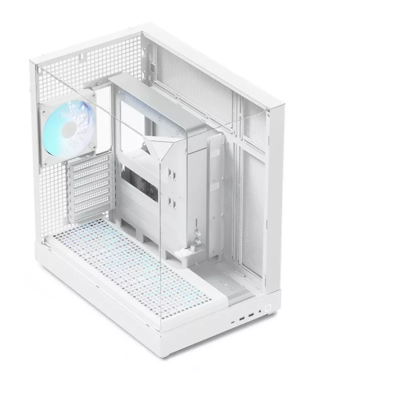 APNX skriňa typu tower V2 — biela, 3x tvrdené sklenené panely