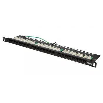 Patch panel Extralink CAT6 UTP 0.5U 24 portov