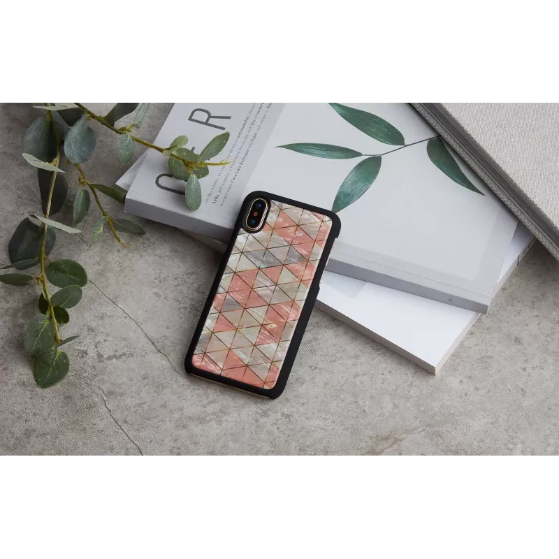 Ochranné puzdro iKins pre iPhone XS / iPhone X, kosoštvorcový vzor, čierna
