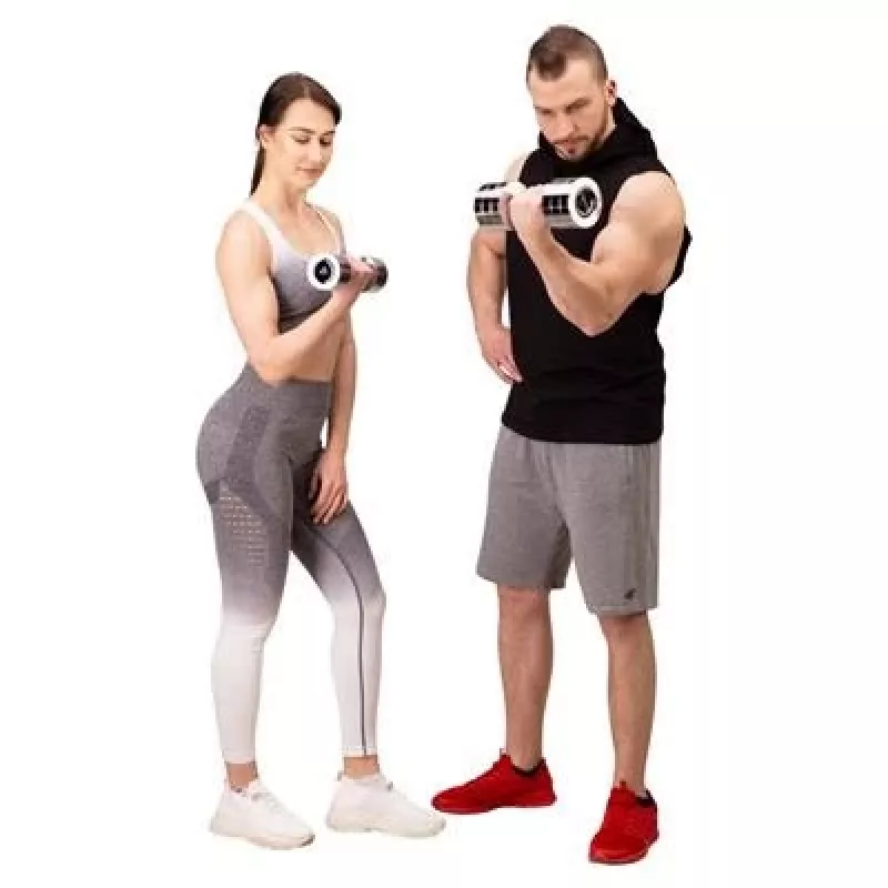Chromované jednoručné batérie 2x10 kg HMS CHD10