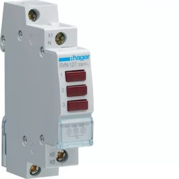 Hager SVN127 signálna lampa, 230 V AC, 3 x červená LED