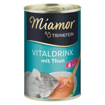 Tekutý vitamínový prípravok pre mačky Miamor MIAMOR Trinkfein 135 ml — rybia chuť, starostlivosť o močový mechúr, dospelé mačky, konzerva