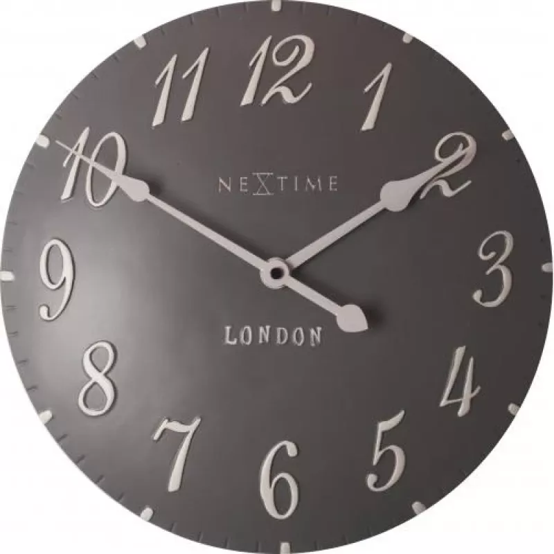 NeXtime hodiny 3084gs London Arabic, Ø34,5cm, nástenné, sivá/biela