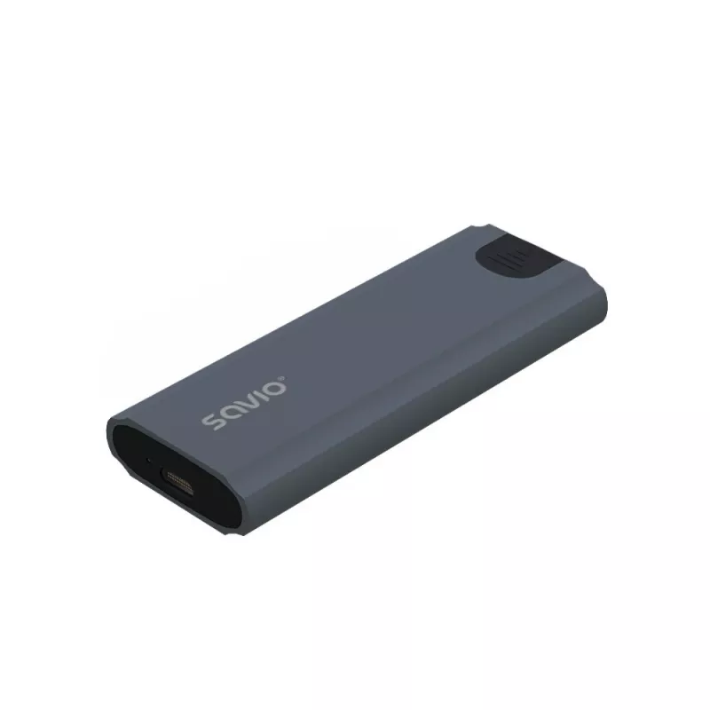 Puzdro na M.2 SSD SAVIO AK-67 sivé, USB 10 Gbit/s, podpora pre jednotlivé M.2 disky