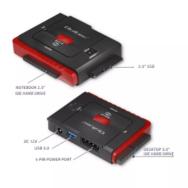 USB 3.0 na IDE SATA III adaptér QOLTEC 50645