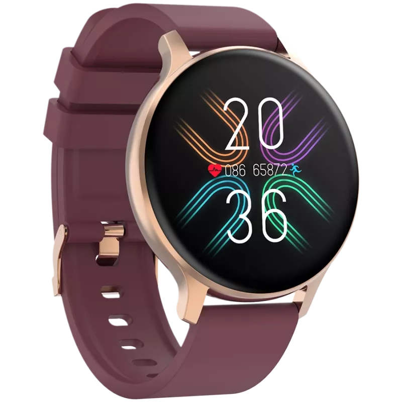 Smart hodinky Badian SW-68 rose-gold red 45mm EN
