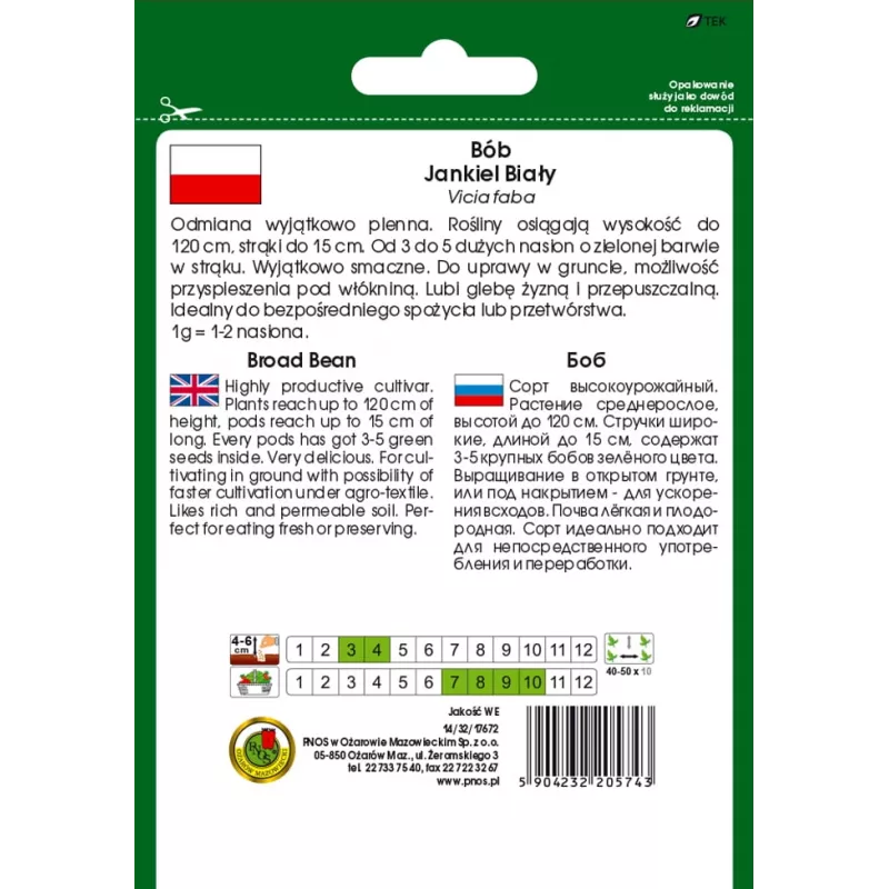PNOS bôb Jankiel White semená, 50 g