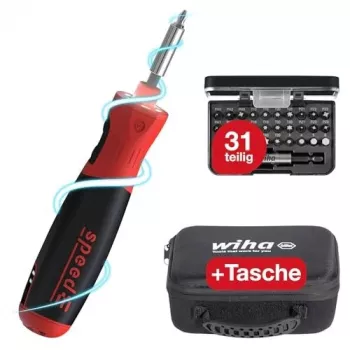 Elektrický skrutkovač Speede® PocketDrive s kazetou bitov a taškou