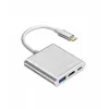 USB-C-Adapter-Hub TB AKTBXVAU3HMPDAV — 3-in-1: HDMI + USB-A + USB-C PD, strieborná
