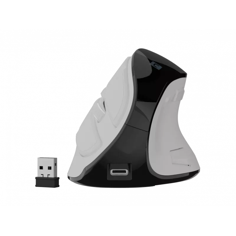 Bezdrôtová vertikálna myš NATEC Euphoniе Pro Bluetooth 5.0, 4000 DPI, programovateľná, tichá, biela