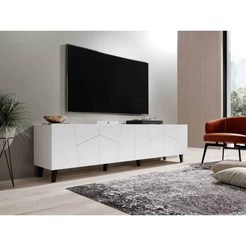 RTV skriňa ETNA 200x42x52 biela matná