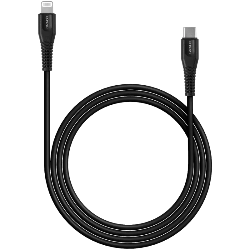 CANYON kábel MFI-4 Type-C na Lightning 1,2m čierny