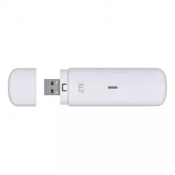 USB mobilný modem ZTE MF833N, prenosný USB formát, 4G LTE-FDD/TDD až do 150 Mbit/s, podpora HSUPA/2G, slot microSD, biela