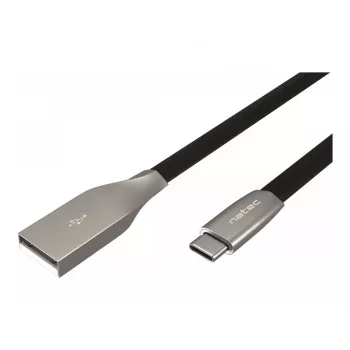 NATEC kábel USB-C/A 2.0 1m prati 1m čierny kov
