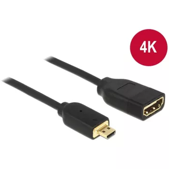 DELOCK kábel HDMI Micro D konektor samec > HDMI A konektor samica High Speed s Ethernet 3D 4K 20cm Premium Slim