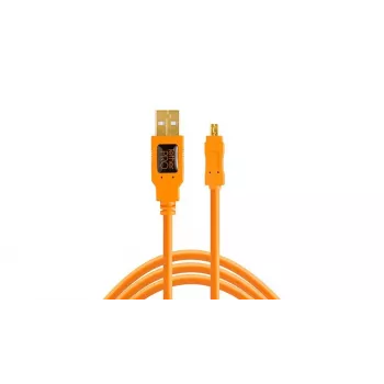 Tether Tools CU8015-ORG – 4,6 m – USB A – Mini-USB B – USB 2.0 – oranžová