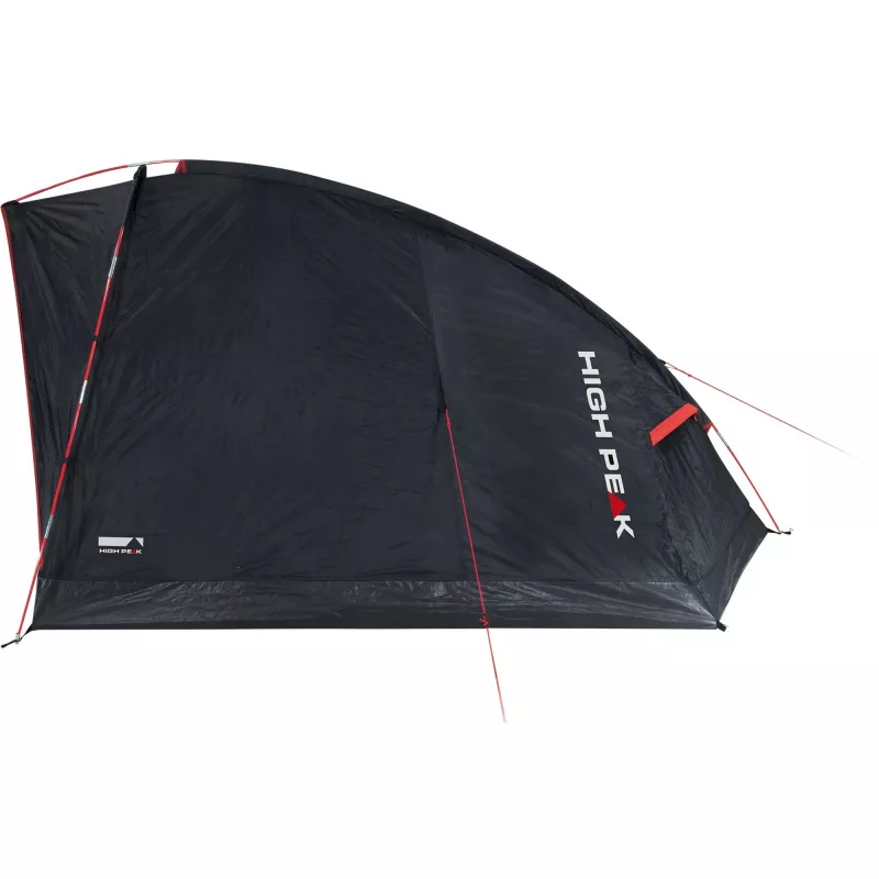 Stan High Peak Minitramp 2 ľahký čierny/červený — kompaktný 2-miestny kempingový stan