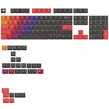 Keycaps GLORIOUS GPBT Gradient Celestial Fire PBT Dye-Sub ANSI rozloženie