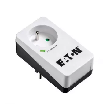 Prepäťová ochranná krabica Eaton Protection Box 1 FR — 1 zásuvka Type-E, 220–250 V, 16 A, 4000 W, čierna, kompaktná