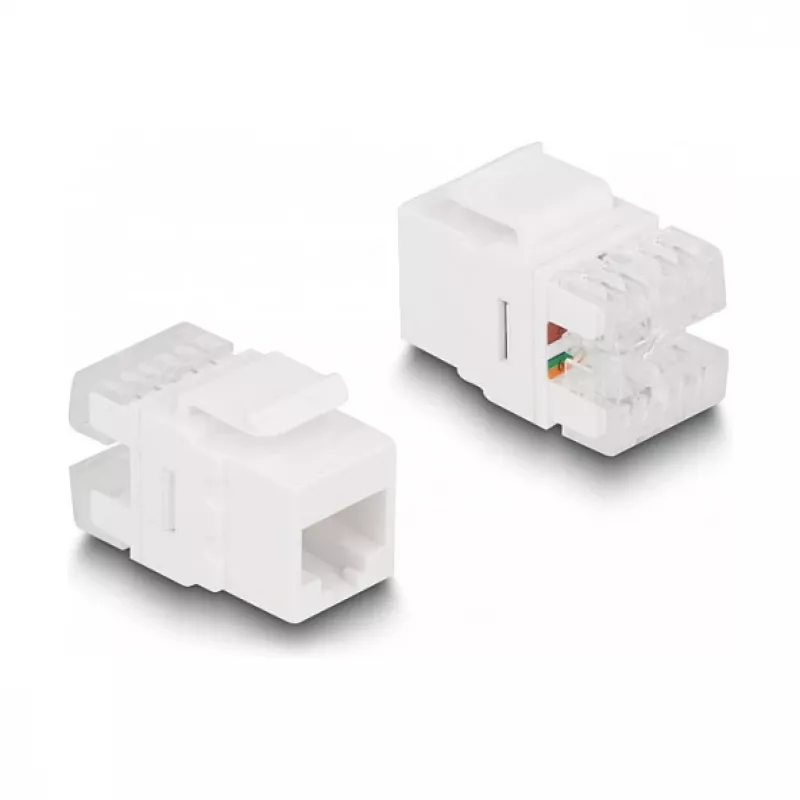 DeLOCK Keystone LSA sada RJ45 RJ11 Cat.6 čierna držiak so sponou