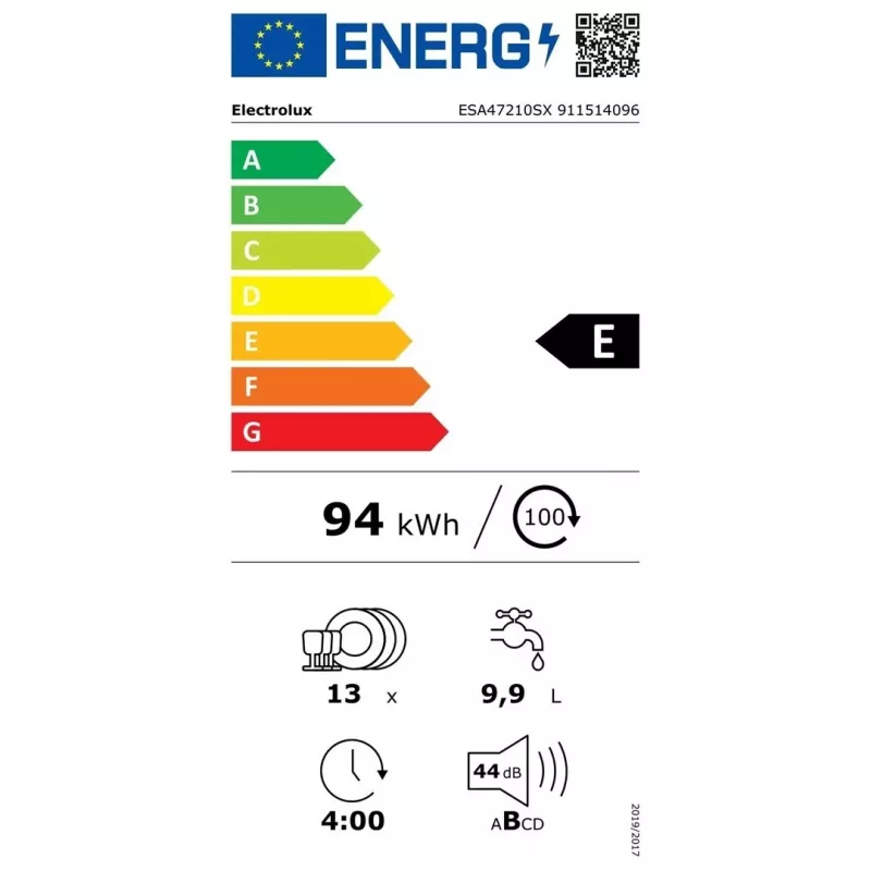 Electrolux ESA47210SX umývačka riadu voľne stojaca 13 súprav