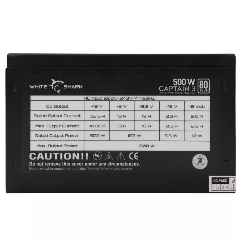 Napájací zdroj White Shark GPSU-W500F Captain 3 500W