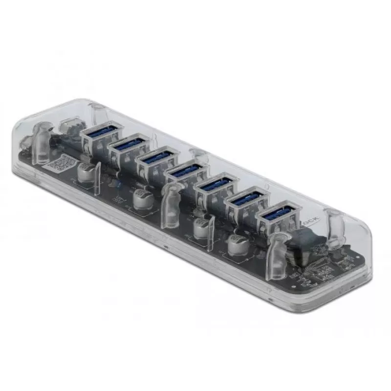 USB hub DeLOCK 64088 transparentný USB 3.2 Gen 1 Micro-B