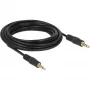 DeLOCK - audio kábel - 28 AWG - mini jack 3,5 mm, 4-pólový (M) - mini jack 3,5 mm, 4-pólový (M) - 5,0 m - tienený - čierny (83438)