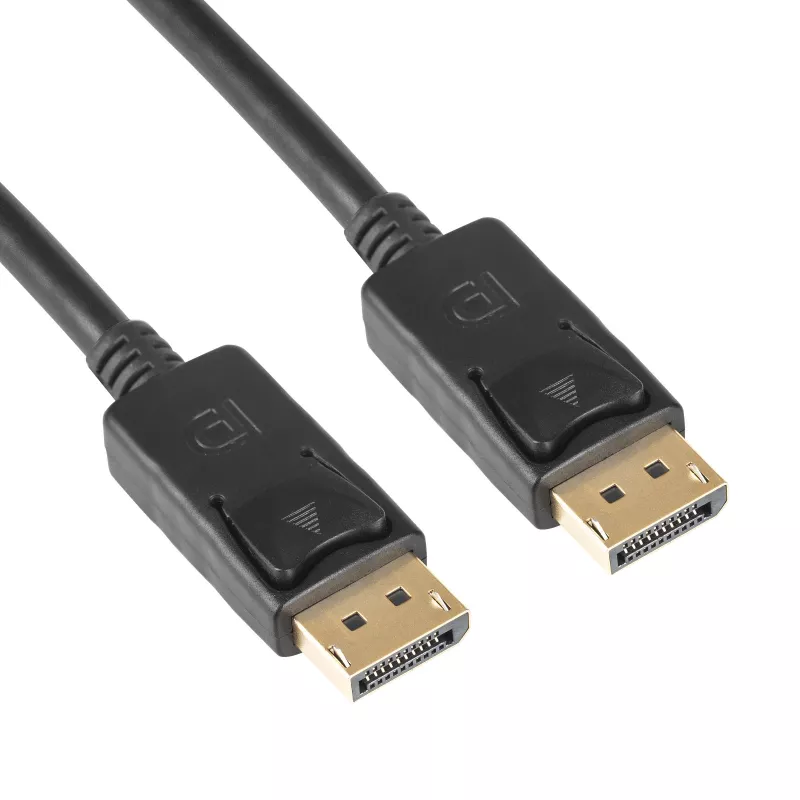 Akyga AK-AV-10 DisplayPort kábel, konektor samec/samec, pozlátené konektory, 1,8 m, čierny