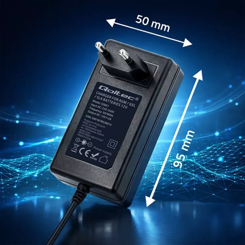 QOLTEC nabíjačka batérií 24V 19,2W, Model 52662