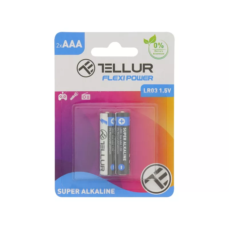 Batéria Tellur Flexi Power AAA LR03 1,5V, balenie 2 ks