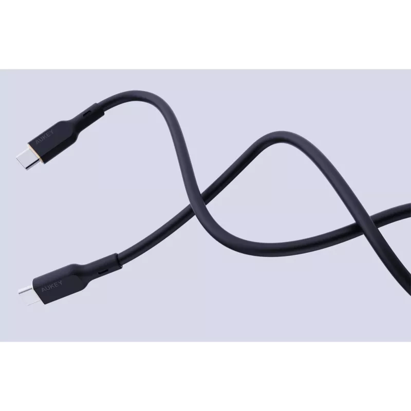 AUKEY CB-SCC241 USB-C Power Delivery PD 240W 5A 20V 1m nylon čierny - D