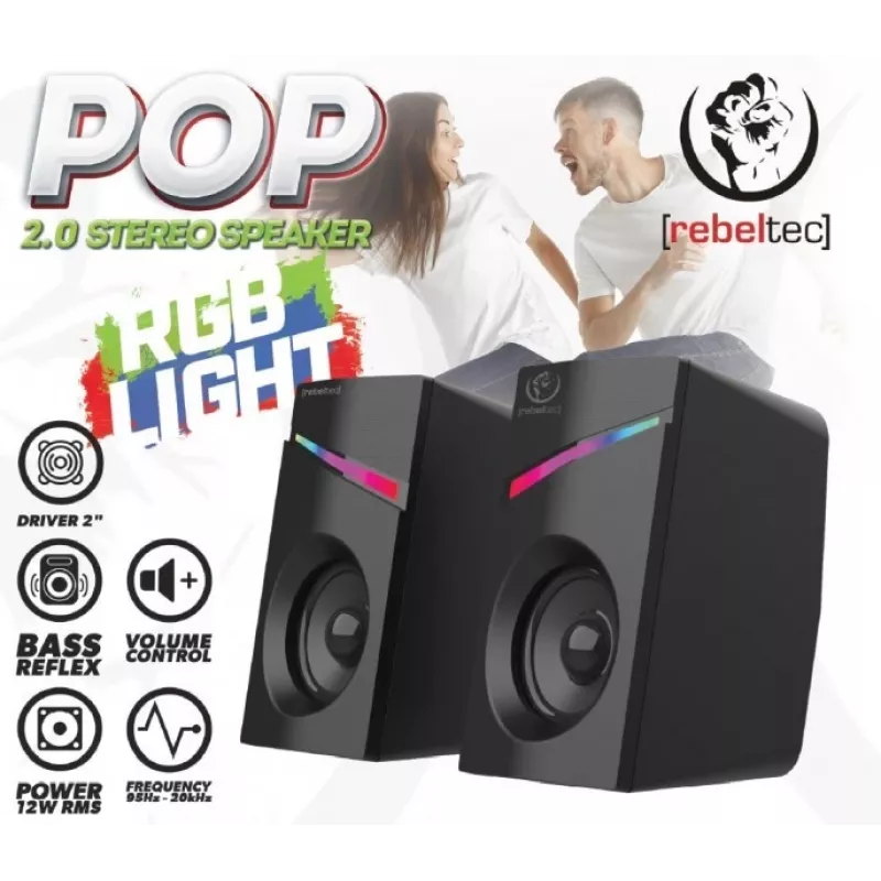 Stereo 2.0 reproduktor POP, RBLGLO00047, 20W