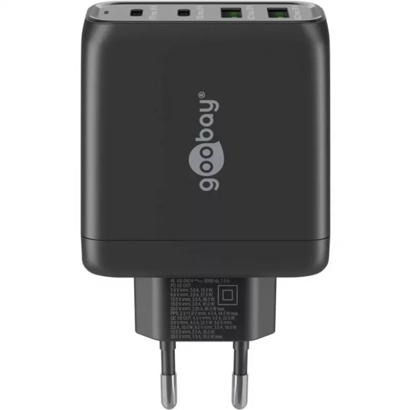 Goobay 64817 nabíjačka pre mobilné zariadenia slúchadlá - smartfón - tablet čierna AC rýchlonabíjanie interiér (64817)