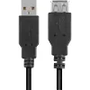 USB 2.0 predlžovací kábel, USB-A konektor samec > USB-A konektor samica čierny, 1,0 meter, dvojité tienenie