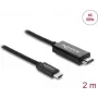 DELOCK USB Type-C na HDMI video kábel 2 m (DP Alt Mode) čierny