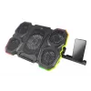 Esperanza Breva EGC107 herná chladiaca podložka pod notebook s držiakom na telefón, 2600 ot./min, LED RGB, čierna