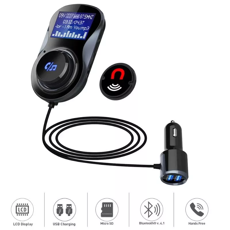 Tellur FMT-B4 Bluetooth FM vysielač, microSD, čierny