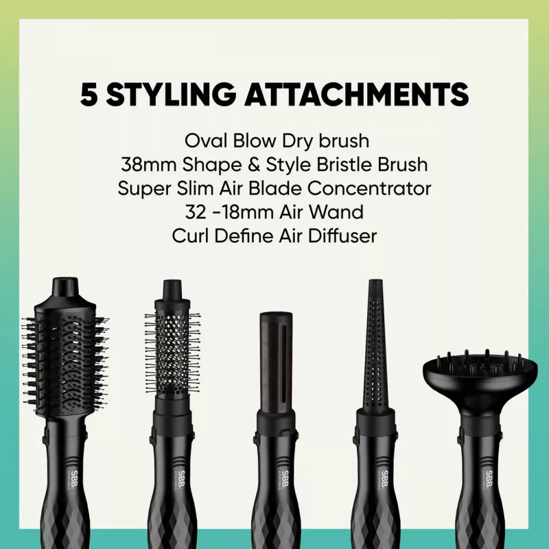 Styler na vlasy SBB 5-in-1 Blowdry and Style SBDR-2850-EU — multifunkčný fén a stylingový nástroj