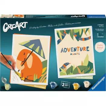 Maľovacia sada Ravensburger CreArt Hello Baby Safari Set — maľovacia sada pre začiatočníkov pre dojčatá a batoľatá