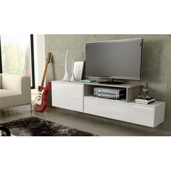 Cama TV skrinka SIGMA 3 180 biela/biela lesklá + dub Sonoma