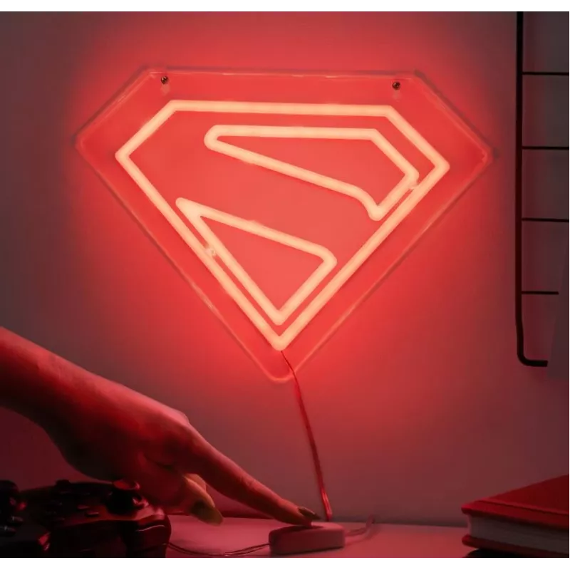 Nástenné LED neónové svetlo Paladone Superman PP14478SMTVN, dekoratívny nástenný štít