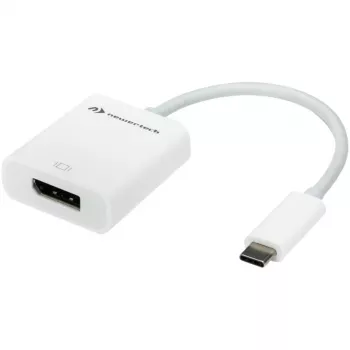 USB adaptér, USB-C konektor samec > DisplayPort konektor samica (biela, 11 cm)