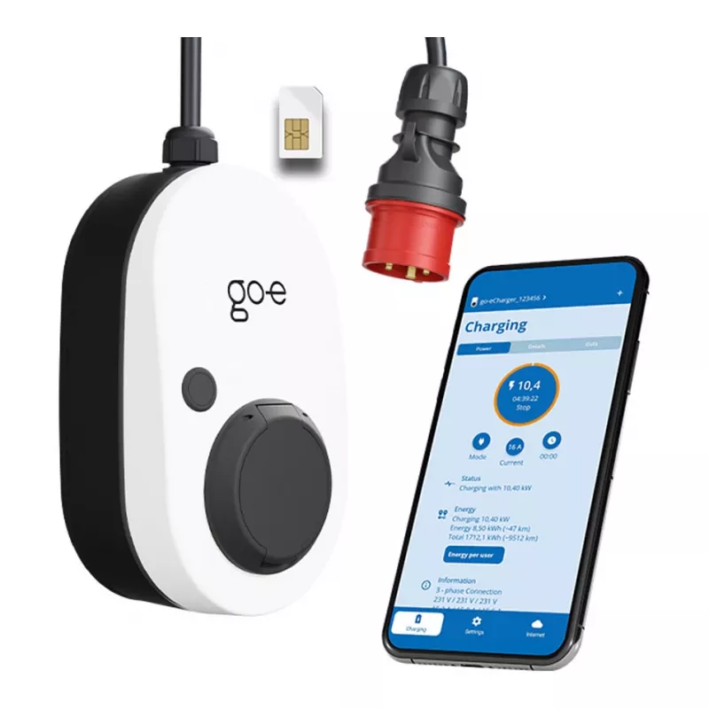 go-e Gemini flex 2.0 čierna biela wallbox 11000W Type 2