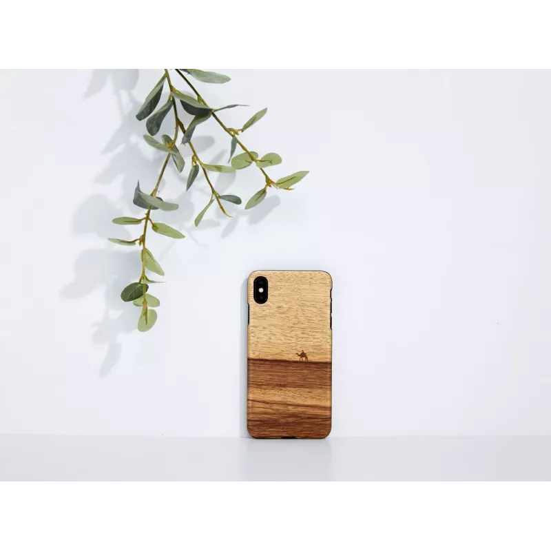 Puzdro na smartphone man and wood pre iPhone XS Max — terra čierna