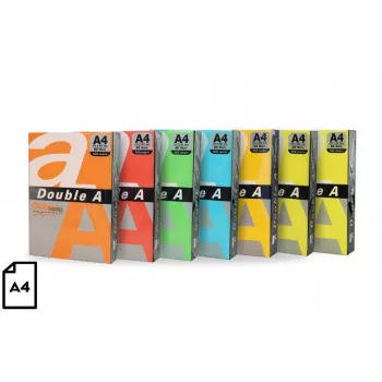 Farebný papier Double A, 80 g, A4, 500 listov, Rainbow 5, 5 farieb