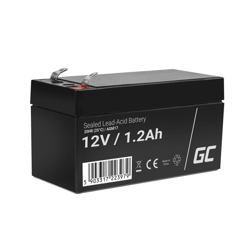 Green Cell AGM17 batéria do UPS, AGM uzavretá olovo-kyselinová (VRLA), 12 V 1,2 Ah, 0,5 kg, čierna